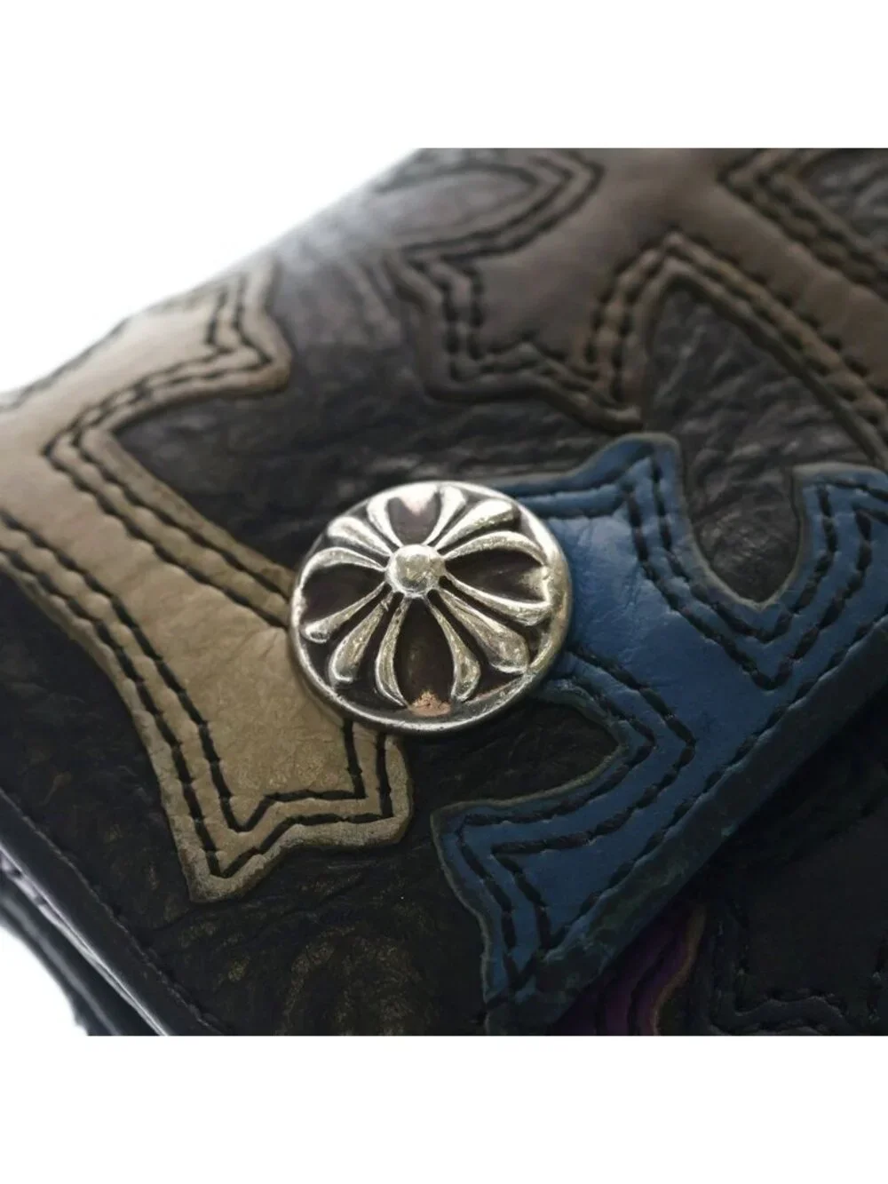 Chrome Hearts Wave Cross Patch Ball Button with Leather Wallet Multi